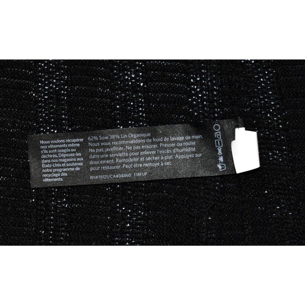 A5 NEW EILEEN FISHER Black Organic Linen & Silk Knit Open Front Cardigan Size PS - Picture 5 of 5